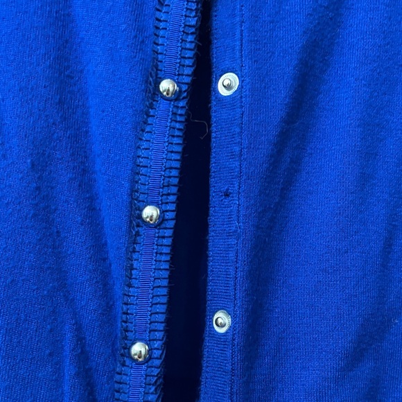 White House Black Market Royal Blue Cardigan, missing button - Picture 3 of 4